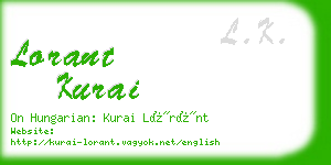 lorant kurai business card